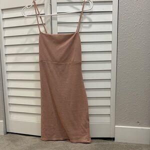 Forever 21 brown/ orange checkered back cutout dress size large